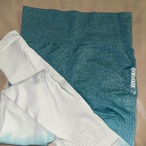 Gymshark ombré seamless leggings. Deep tealice blue size M